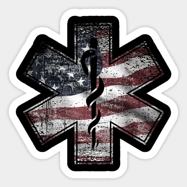 4th of July Paramedic T-Shirt EMS EMT USA American Flag Tee Sticker by Haley Tokey